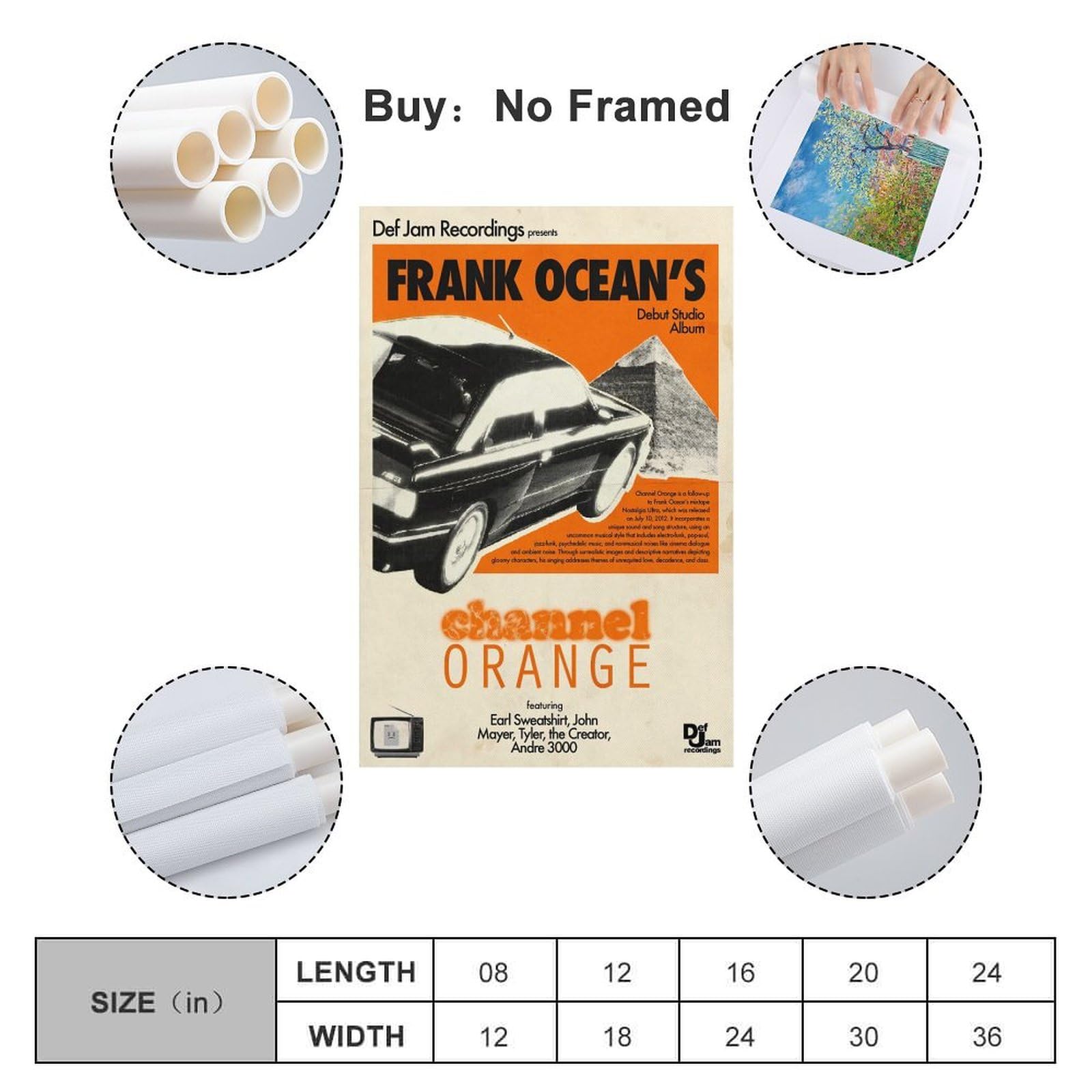 Poster Frank Ocean 'Channel Orange' – Stampa Su Tela HD 30x45 Cm – Poster Album Musicale – Decorazione Murale Estetica Per Camera E Soggiorno - 2