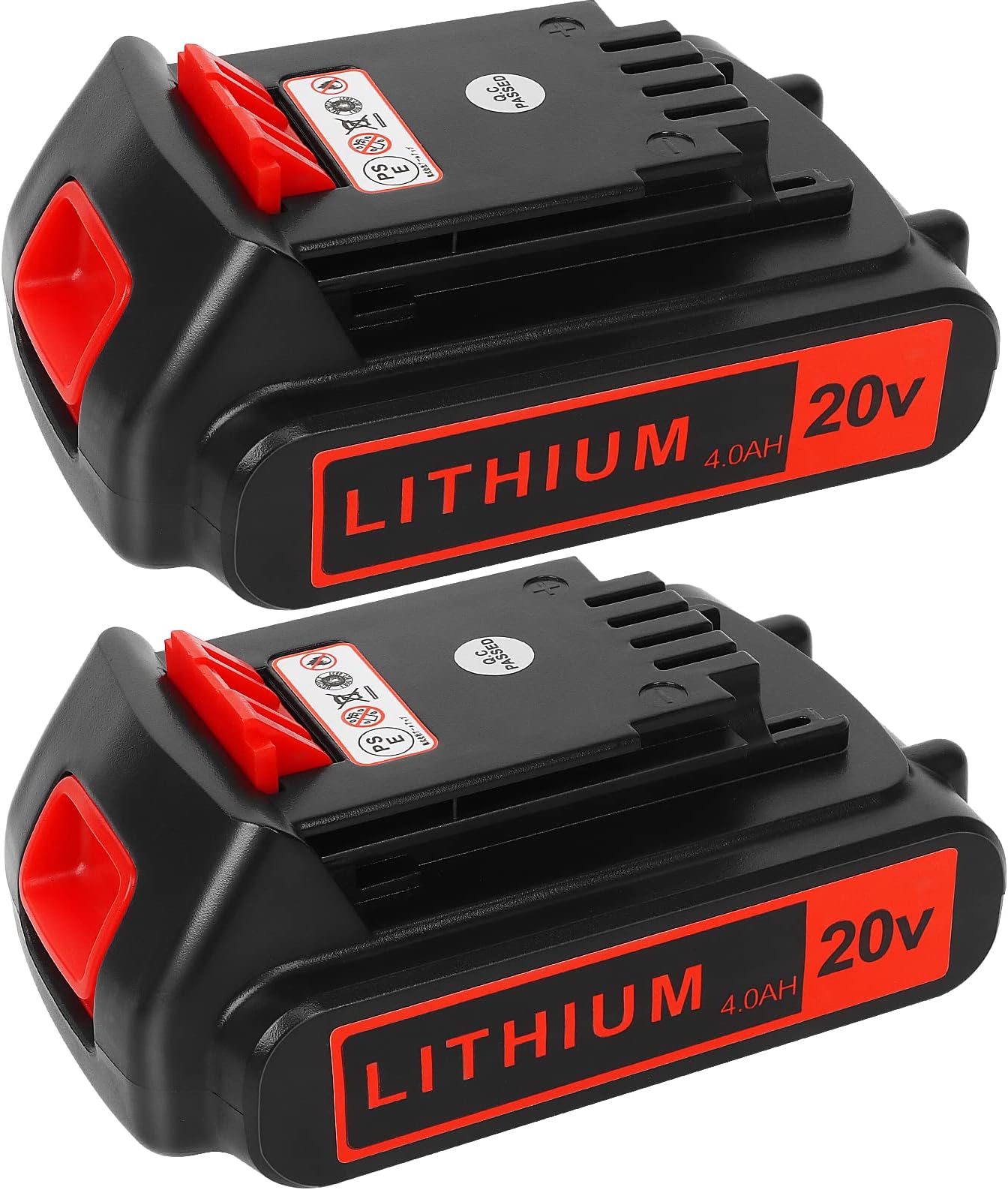 Battery 20v for BLACK+ DECKER Lithium: Batteries 20 Volt Max 4.0 ah Replacement Compatible with Cordless Power Tools XR Li- ion 2 Pack 20volt Drill LBXR20 LBXR2020 LBX20 LBXR2520 LB2X4020 LB2XR20