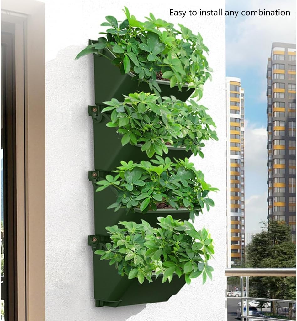 4pcs Vertical Wall Planter for Home and Garden Beautiful Decorative Pots for Green Spaces