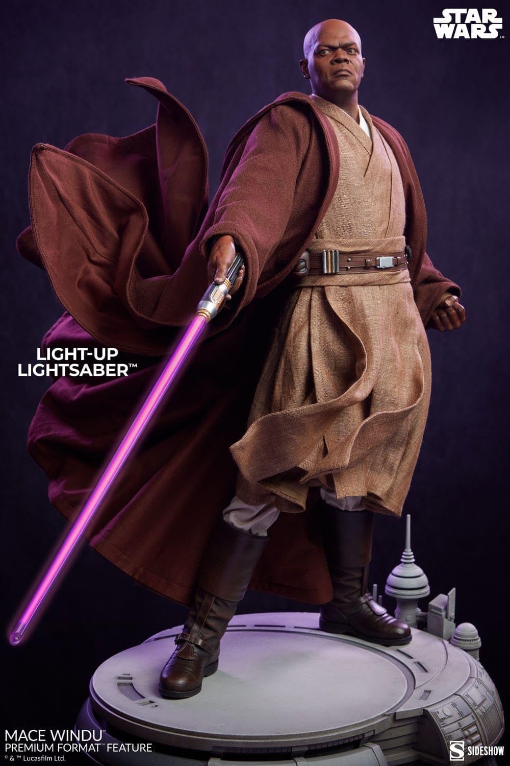 Star Wars Ep. III Samuel L. Jackson As Mace Windu Premium Format Statue Sideshow