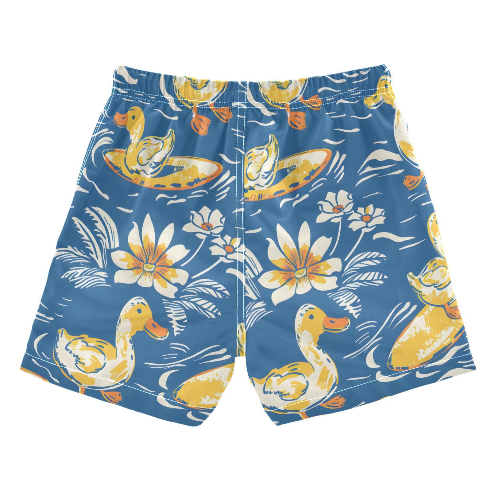 Boys Swim Trunks Toddler Swim Shorts Little Boys Swimwear Duck Surfboard Bathing Suit Swimsuit Multi