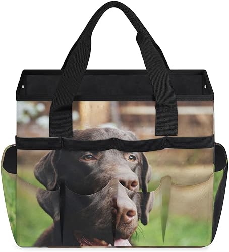 Miniatura 2 de Labrador Bolsa de herramientas de jardín para perros para mujeres y hombres, bolsas de almacenamiento de herramientas de jardinería con 10
