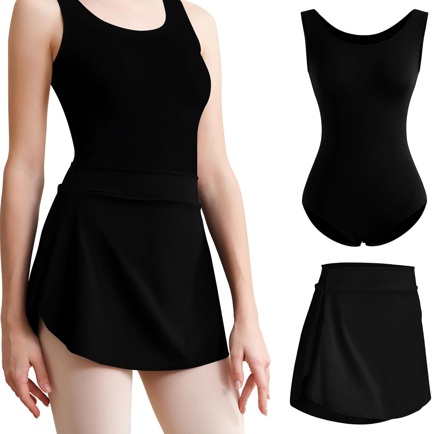 Women’s Team Basic Tank Dance Leotard with Pull On Ballet Skirt