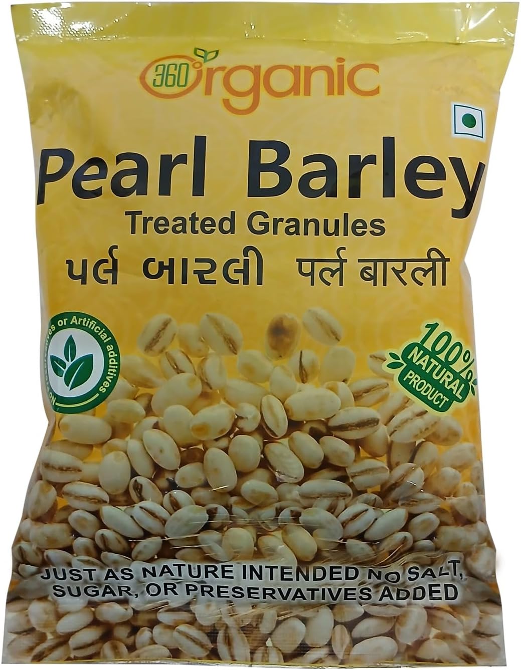 360 DEGREEORGANIC Pearl Barley Malted Barley Flour Barley Milet Treated Granules 400 gm