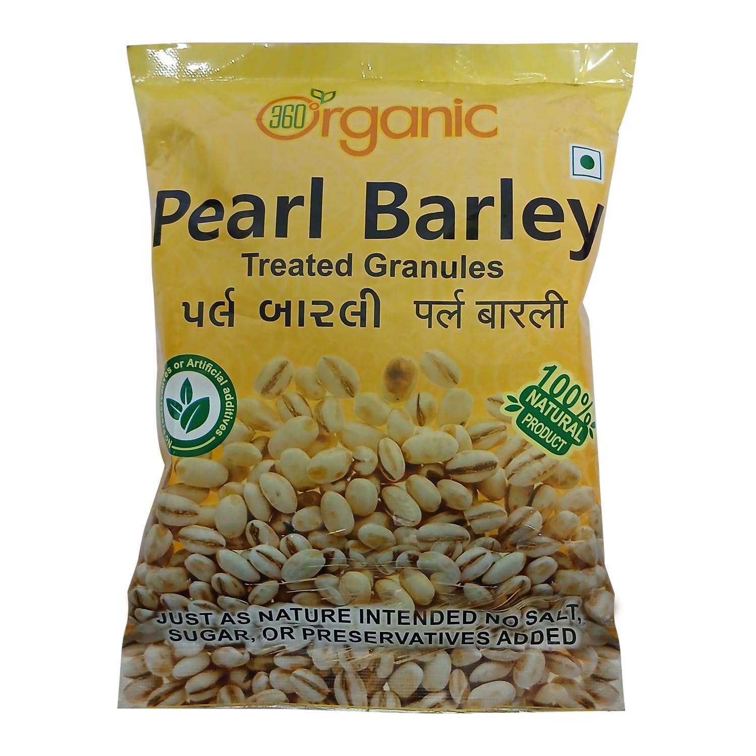 360 DEGREEORGANIC Pearl Barley Malted Barley Flour Barley Milet Treated Granules 400 gm