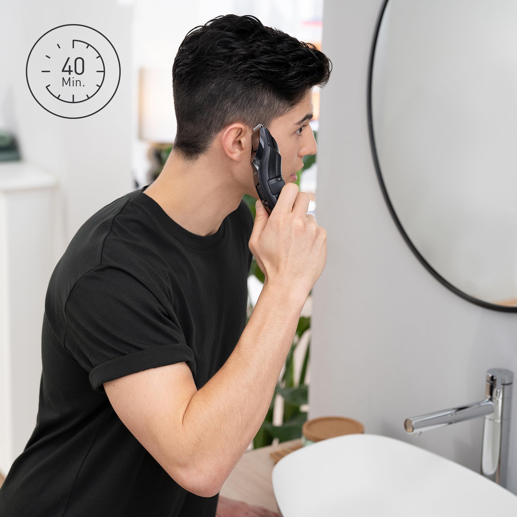 Panasonic ER-GC53K503 Haarschneider, kabelloser wasserdichter Trimmer, 19 Längeneinstellungen, Schwarz