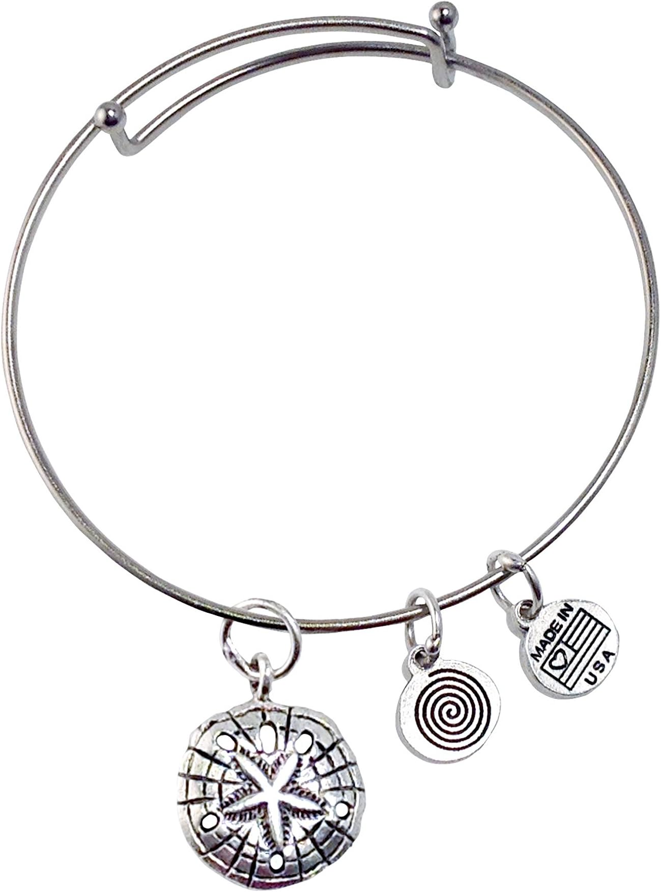 Sand Dollar Silver Bangle Bracelet