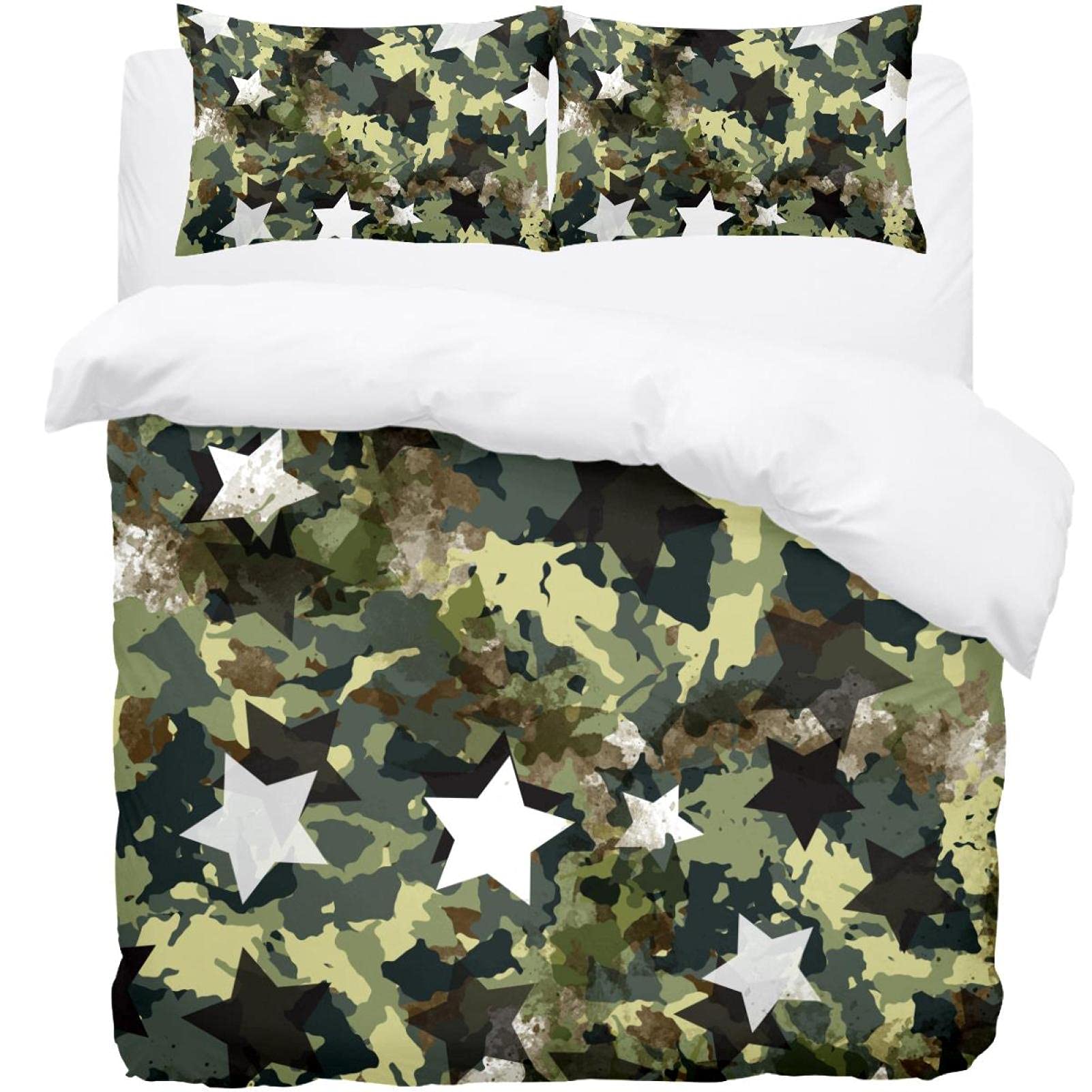 Parure de lit simple 3 pièces avec housse de couette douce étoiles de qualité supérieure