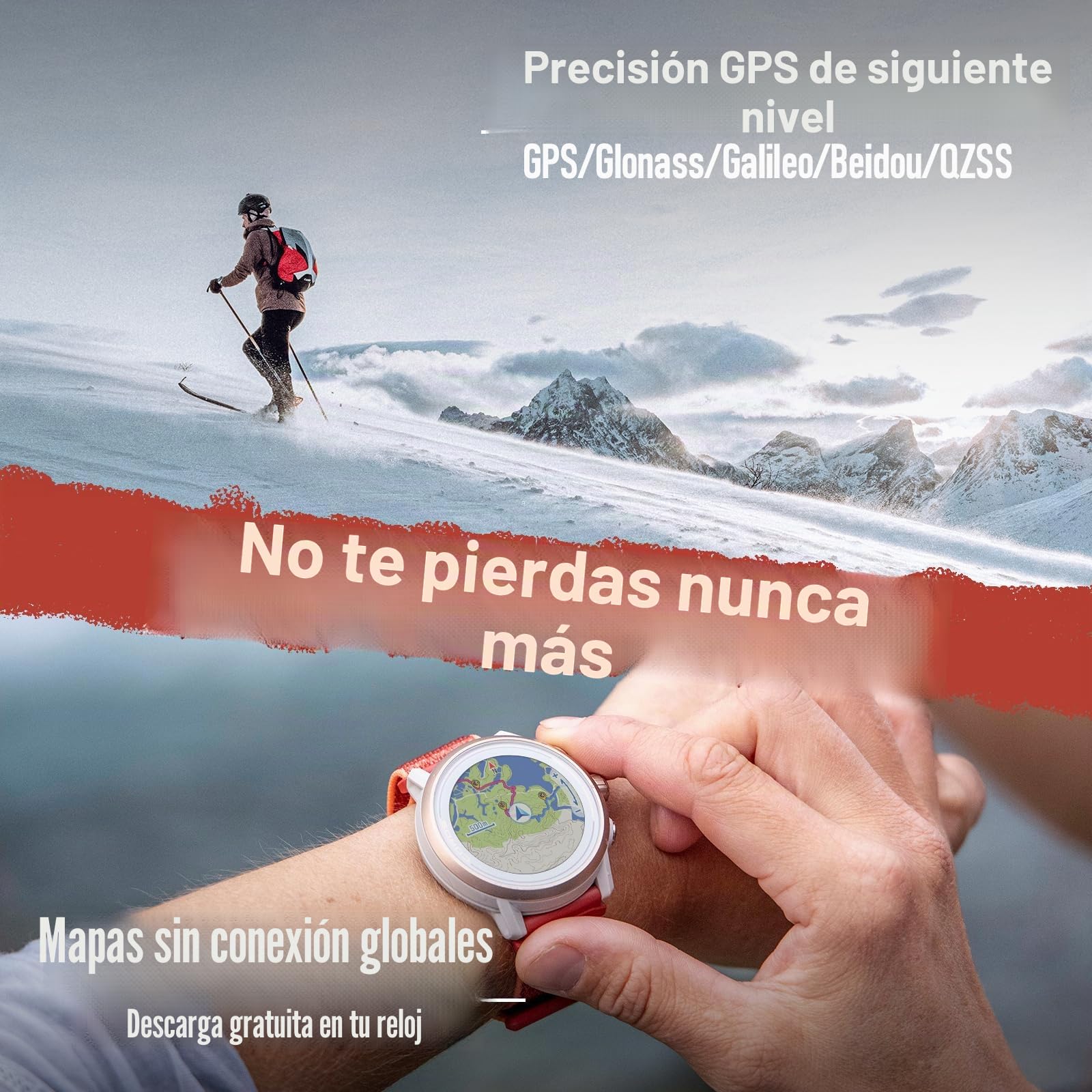 COROS Apex 2 Reloj GPS Outdoor, 1,2" Zafiro Titanio, 17 días de Batería, Navegación en muñeca, Mapas Offline, Monitor de Frecuencia Cardiaca, Medición del sueño, Carrera, Ciclismo, Escalada-Rosa