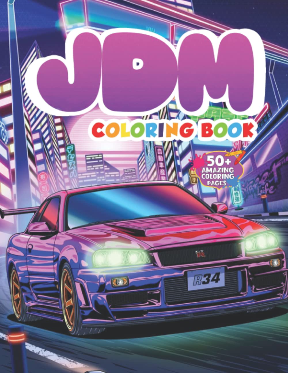 Buy JDM Coloring Book JDM Car Coloring Book With 50+ Beautiful Sports