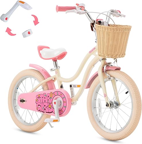 Miniatura 15 de RoyalBaby Bicicleta EZ para niñas, bicicleta Stargirl, entrenamiento libre, equilibrio a pedal, bicicleta de fácil aprendizaje, 12-20 pulgadas para
