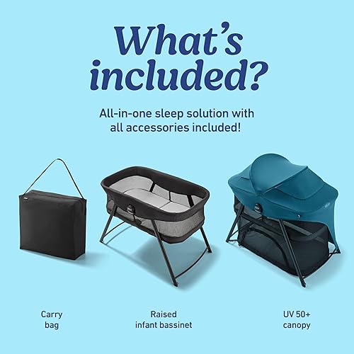 Miniatura 4 de Graco Lite Traveler 4 en 1 Corralito con 4 modos, moisés de noche, corralito para niños pequeños, modo de tienda de juegos libres y para dormir,