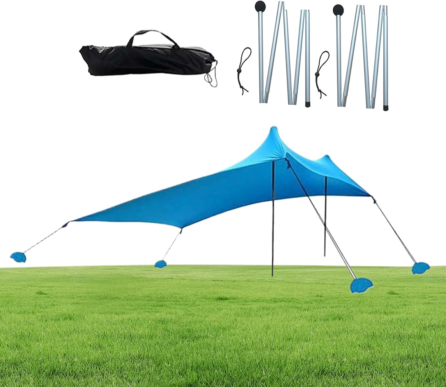 ビーチタープ ビーチタープ,日よけ UVカット99％以上 - 天候対策 通気性テント 公園