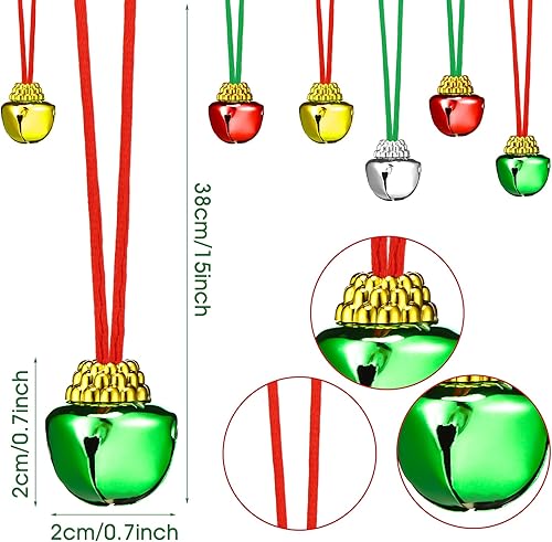 Miniatura 3 de BBTO 120 collares de cascabel de Navidad, collares de luz de Navidad a granel para niños, suministros de fiesta de Navidad, Acero