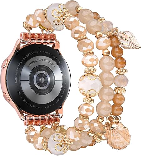 VISOOM Pulsera Boho de cuentas compatible con Samsung Galaxy Watch 654 de 40mm 44mmActive 2 de 40mm 44mmWatch 4 Classic de 42mm 46mm para mujer,