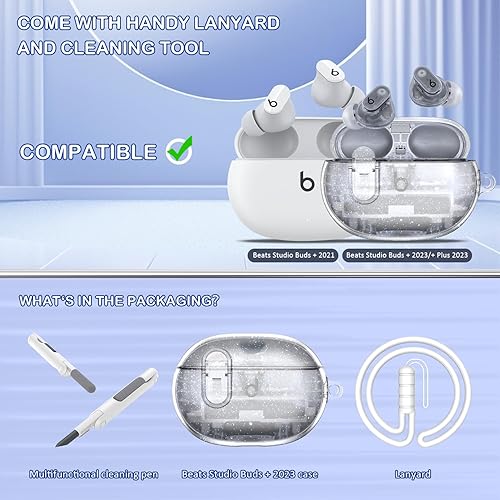 Miniatura 9 de Beats Studio Buds + (2023)  Beats Studio Buds 2021 Funda protectora transparente de TPU suave transparente de grado militar a prueba de golpes con