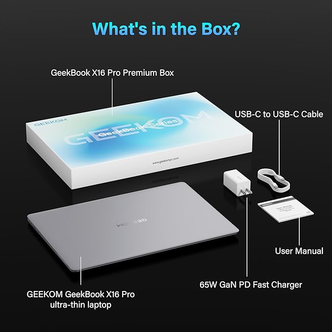 GEEKOM GeekBook X16 Pro 16" IPS 2.5K Ultra 9 185H 32GB RAM 2TB SSD miniatura 8
