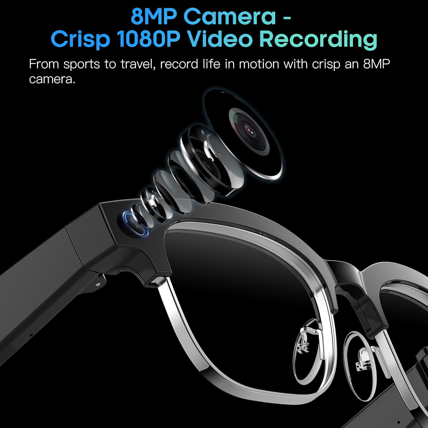 AI Smart Watch for with 8MP Camera, 1080P HD Video Recording, 4K Photo, Real-Time Translation, AI Image Recognition, Voice Assistant, Music Control, Bluetooth Calling, Color Changing Lenses.