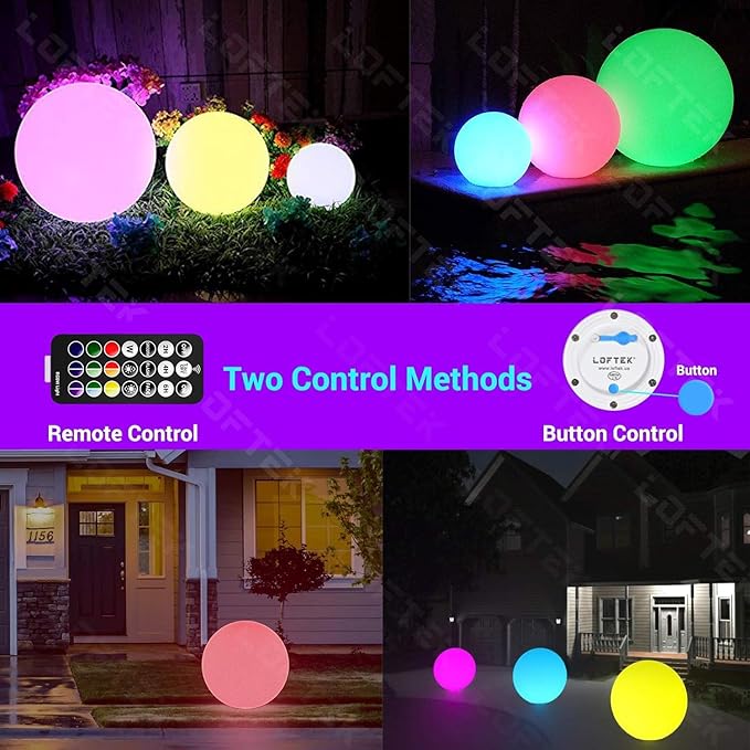 Luz Flotante para Piscina LOFTEK 20 pulgadas Recargable LED RGB miniatura 2