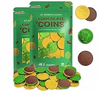 Vista 9 de Día de San Patricio, 25 monedas verdes y doradas, sin nueces, bolsa resellable Kosher (paquete de 25)