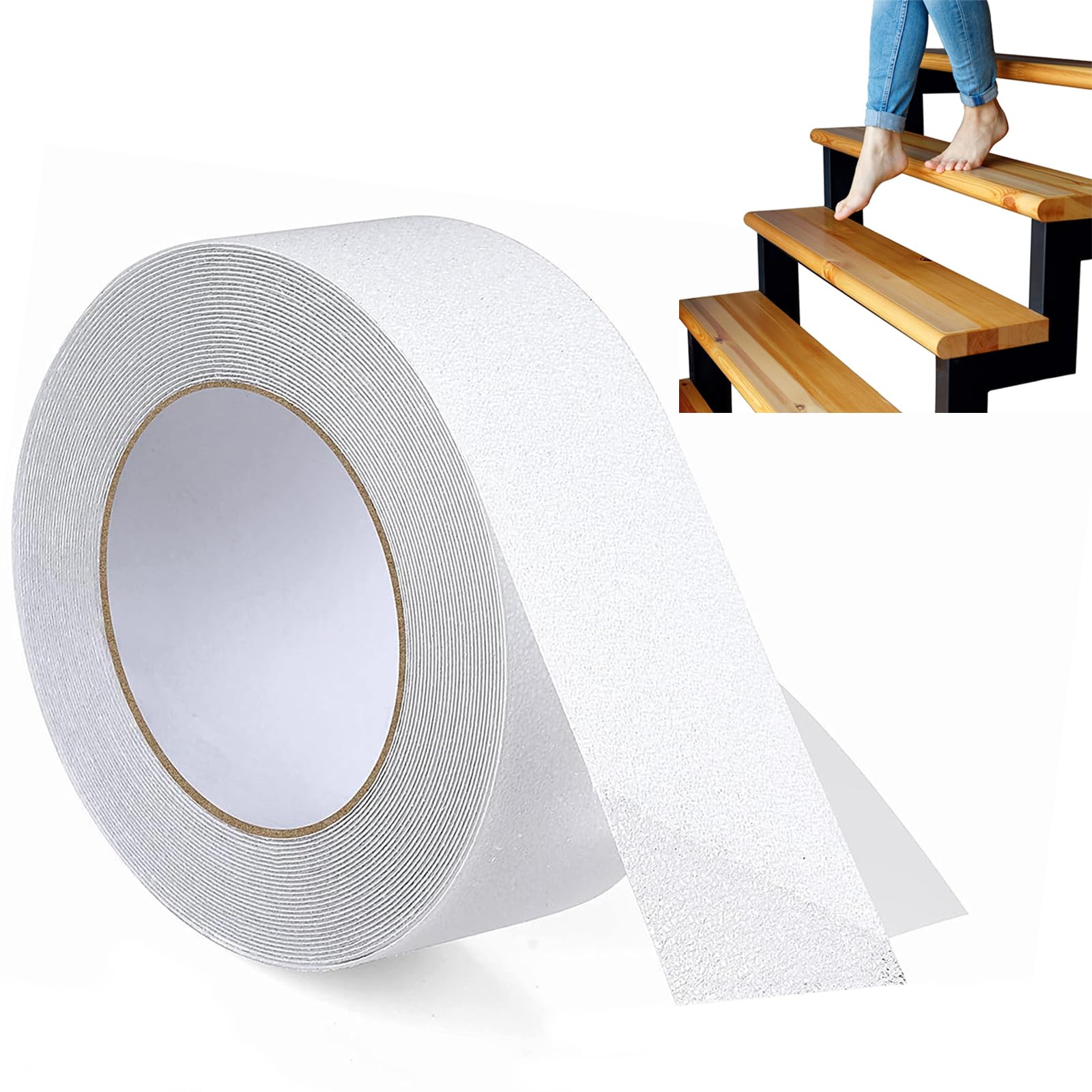 Rouleau Ruban Antidérapant Pour Escaliers 15 Cm X 10 M - Noir Et Jaune, Adhésif Puissant - Sécurité Intérieur/extérieur