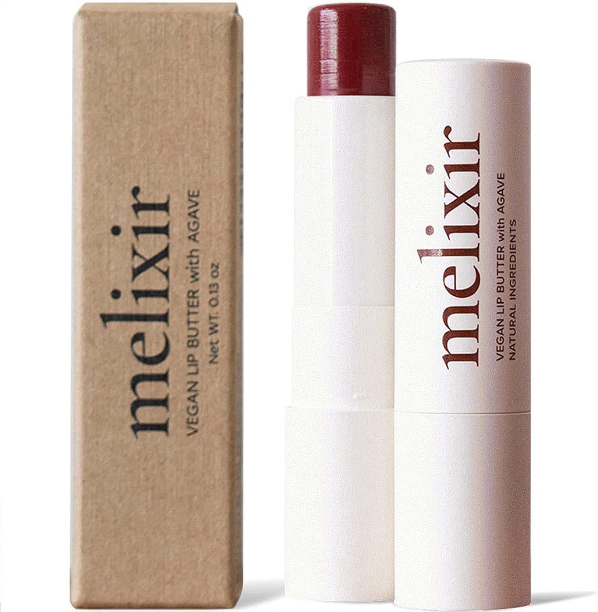 Melixir Vegan Lip Butter #14 Rosebud(Tinted) (+17 more colors) 0.13oz, Bee Free, Petrolatum Free, Deep Nourishing Plant-Based Vegan Chapstick, Vegan Lip Balm for Dry, Cracked and Chapped Lips, Moisturizing Lip Care Gift