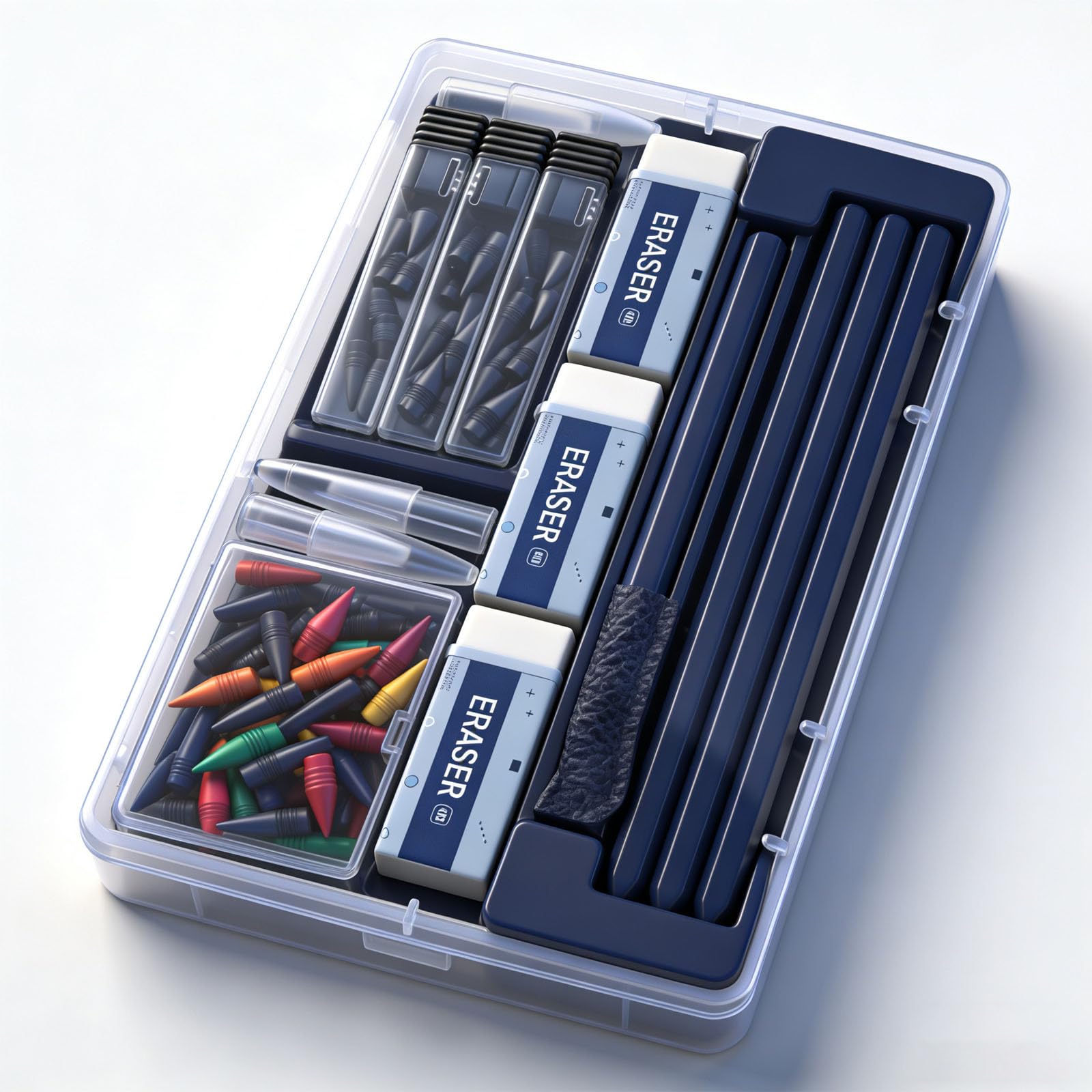 everpen Forever Pencil,Metal Infinity Pencil with Replaceable Nib, Metal Alloy Writing Instrument, With 12 Colored Refill Tips, Pencils for Drawing, Sketching and Writing (Black Suit)