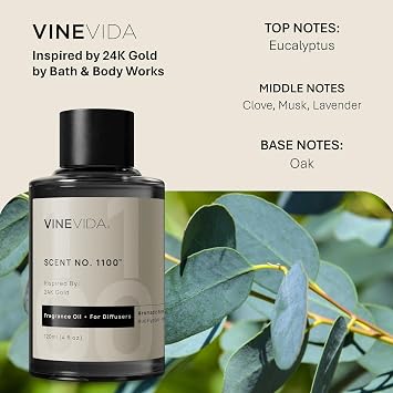 VINEVIDA [4 Fl Oz] Scent NO. 1100 Fragrance Oil for Cold Air Diffusers, Aromatic Notes of Eucalyptus, Lavender, Oak, Clove & Musk Essential Oils for Diffuser Oil Refill & Air Freshener Room Spray