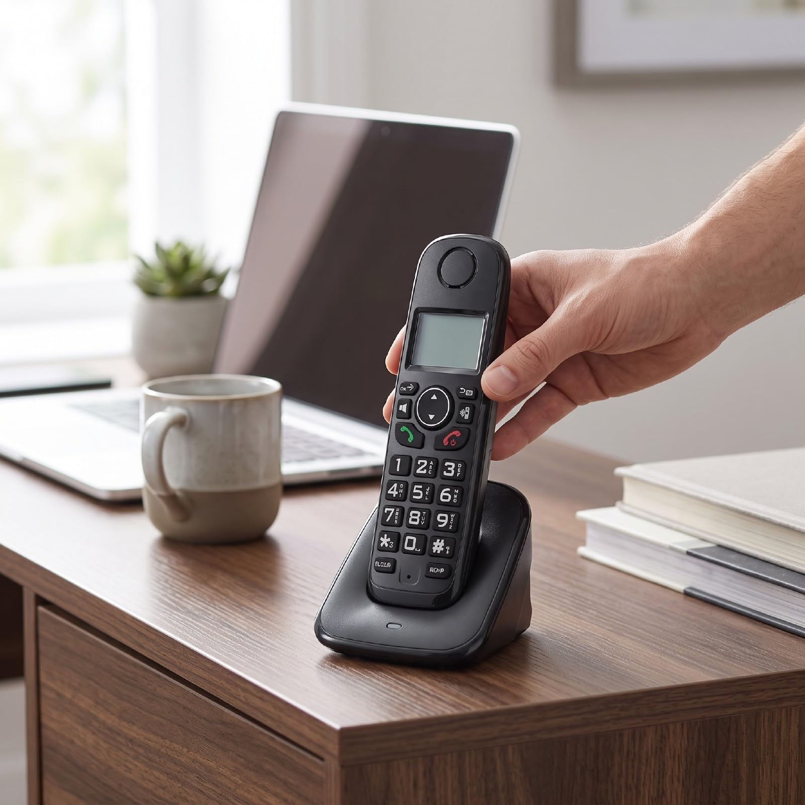 LICAEVEY Telefono Cordless Dect Espansione 5 Unità ID Chiamante Casa
