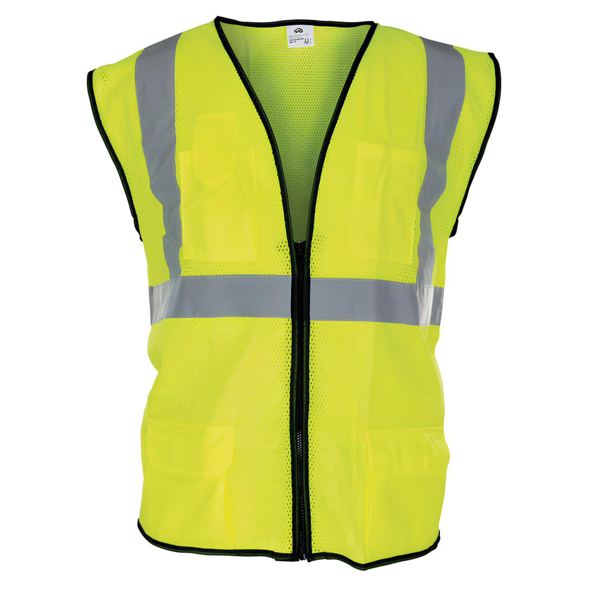 BRIXWELL QK88-003 Surveyor's Vest,Class 2,Reflective X Large Size Fluorescent Yellow