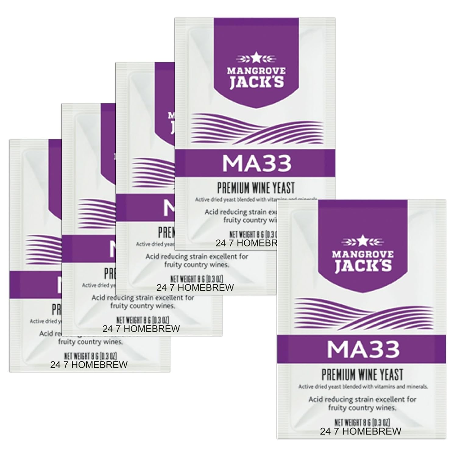 5X Mangrove Jacks MA33 8g / 23L Fruity White & Blush Country Wines