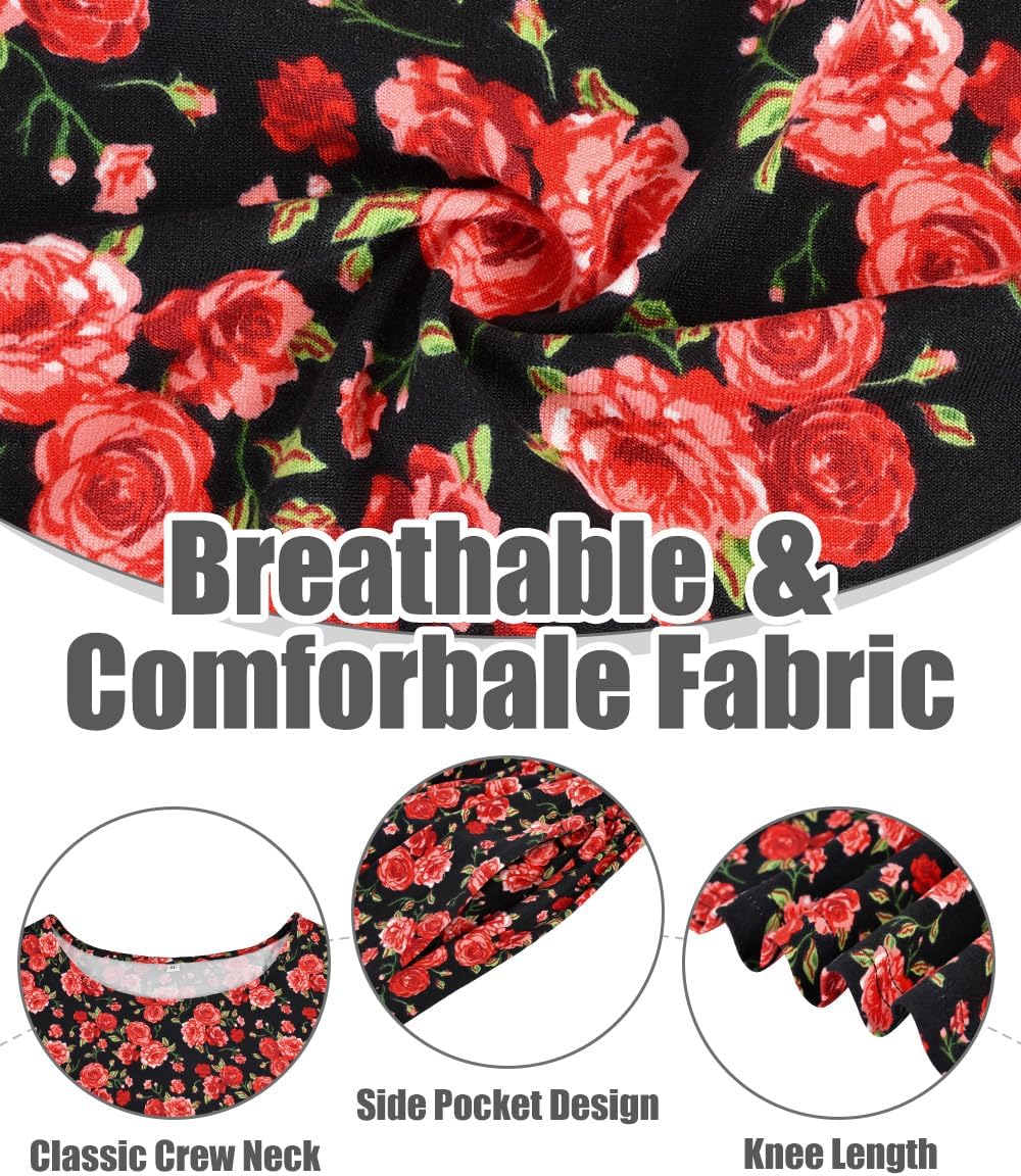 CARCOS Womens Plus Size Dresses Summer Short Sleeve Babydoll Dress Beach Casual Loose Mini Sundresses with Pocket XL-5XL - Image 6