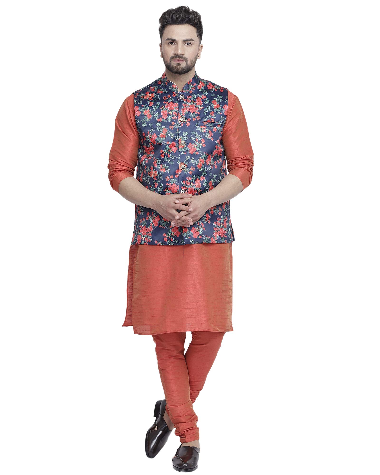 B BEN MEN'S KURTA PAJAMA AND WAISTCOAT