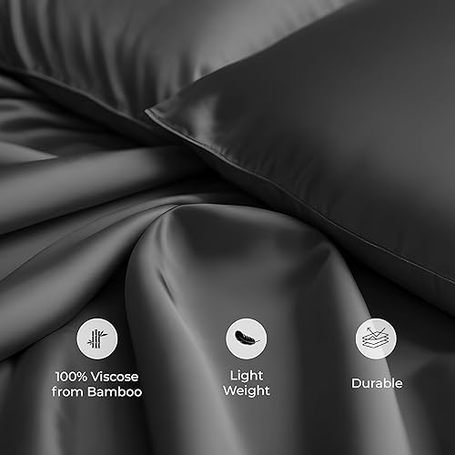 Miniatura 5 de Linenwalas - Juego de sábanas de bambú refrescantes, 4piezas, suaves, de 1800hilos, bolsillo profundo de 16pulgadas, transpirables, cómodas y