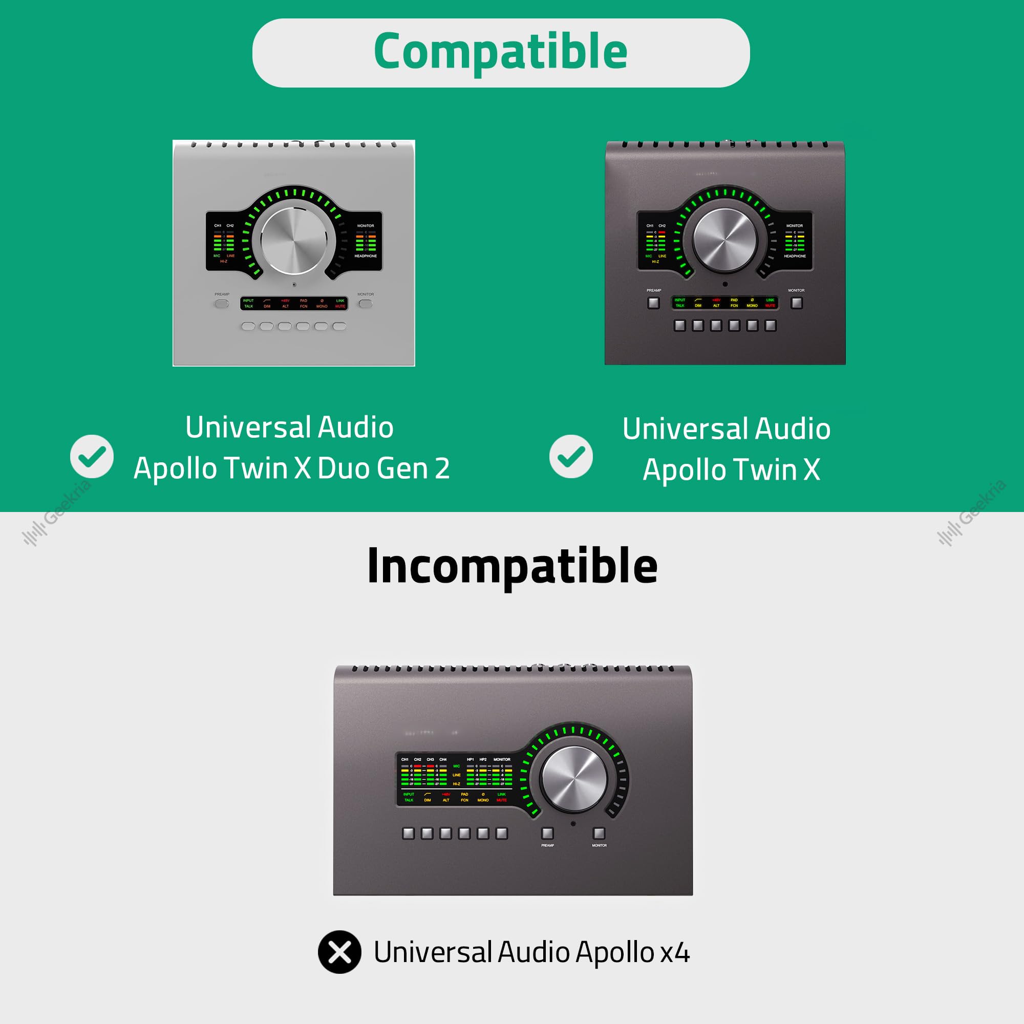 GEEKRIA Custodia per interfaccia audio, compatibile con Universal Audio Apollo Twin X DUO/Twin X QUAD/Twin X DUO Gen 2/ Twin X QUAD Gen 2, borsa da viaggio rigida in EVA (grigio scuro)