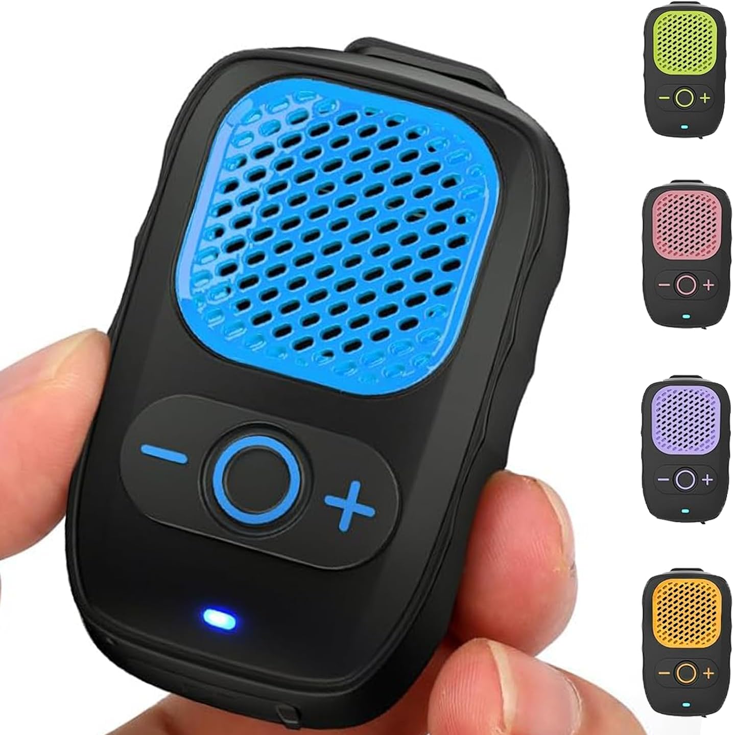 Wearable Bluetooth Speaker - 30H Working Time Clip-On Wireless Jobsite Pro Water-Resistant Portable Speaker — Built-in Mic for Hands-Free Music and Calls, Blue (Non-Magnetic)