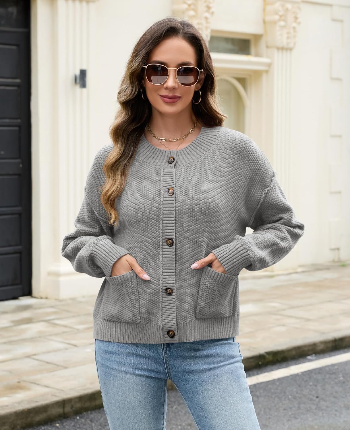 ZAFUL Women's Off The Shoulder Sweater Pullover Knit Cardigan Long Sleeve Loose Going Out Tops - Image 2