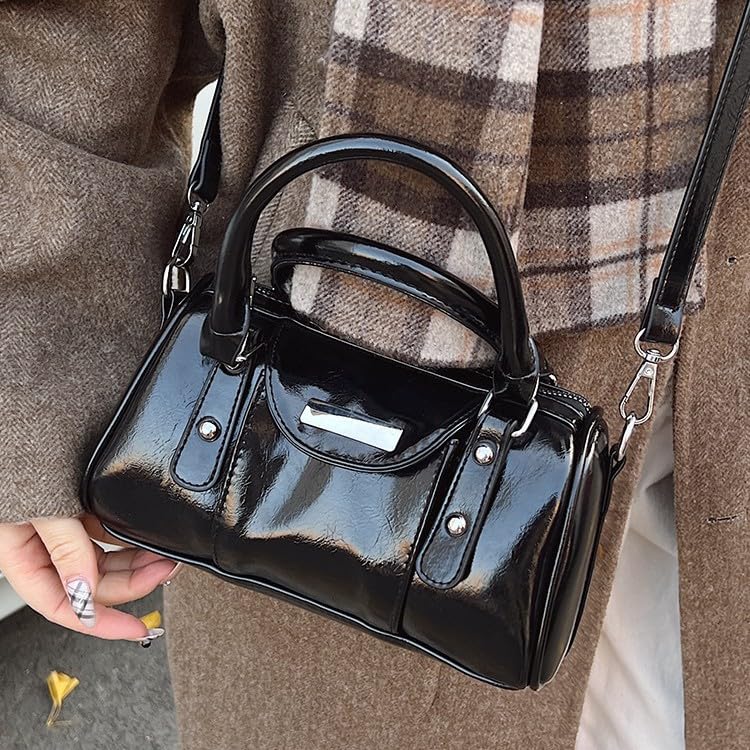 Y2K Handbag for Women, Faux Leather Shoulder Bag for women, Vintage Crossbody Bag with Bow knot&Heart Shape Pendant3