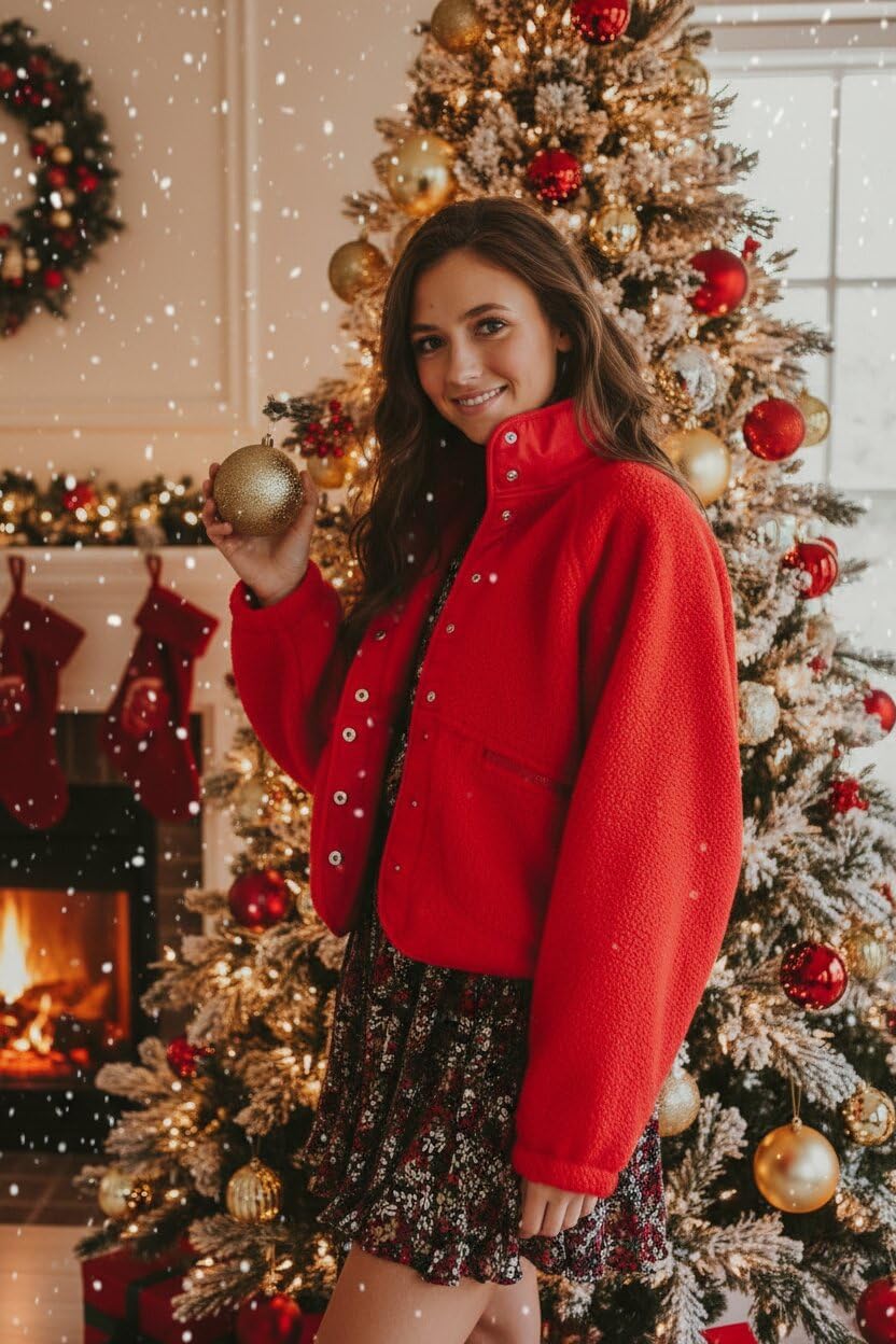 Aoang Womens Winter Coats Casual Lapel Long Sleeve Fleece Faux Fur Jacket - Image 4