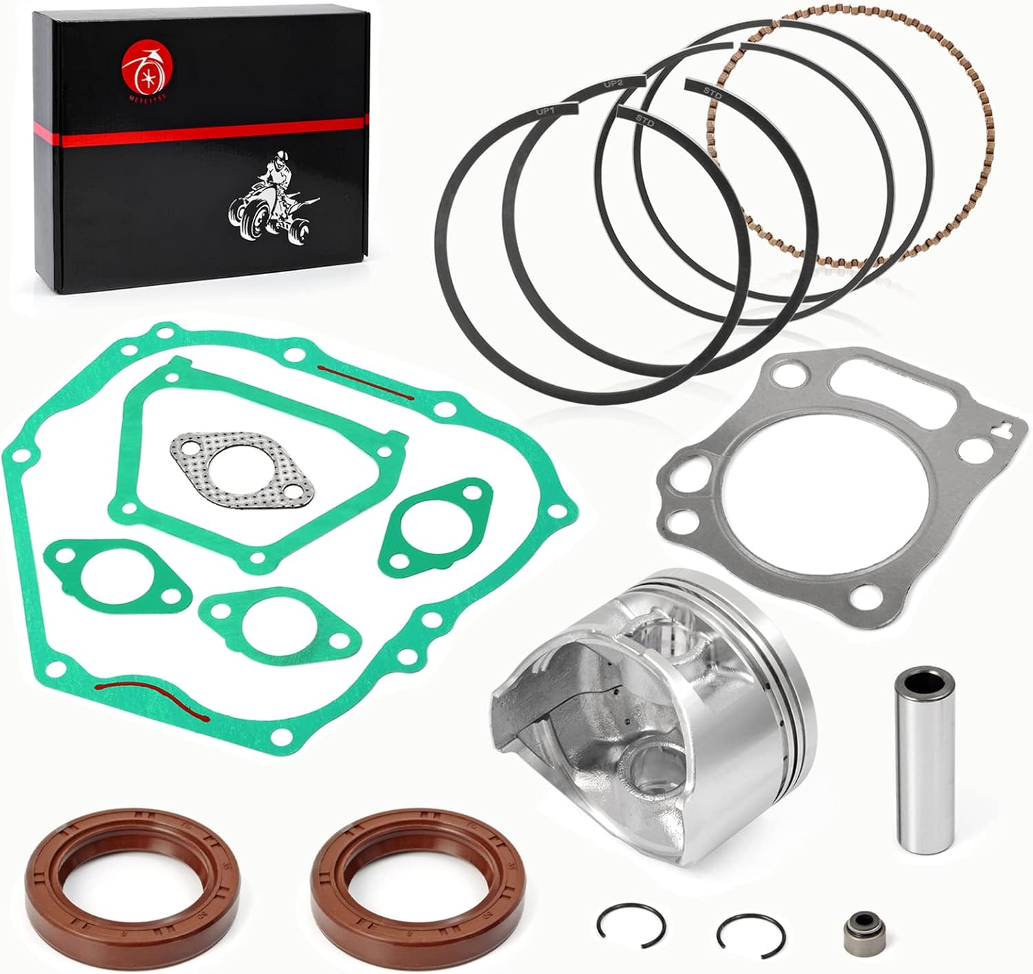 357cc Engine Rebuild Kit Std Piston & Rings Gaskets Seals For Yamaha G21 G22 G23 G27 G28 2001-2009 YXP700A YXP1000A Pro Hauler 700 1000 2004-2006 YDR-A YTF-1 YTF-2 2007-2018