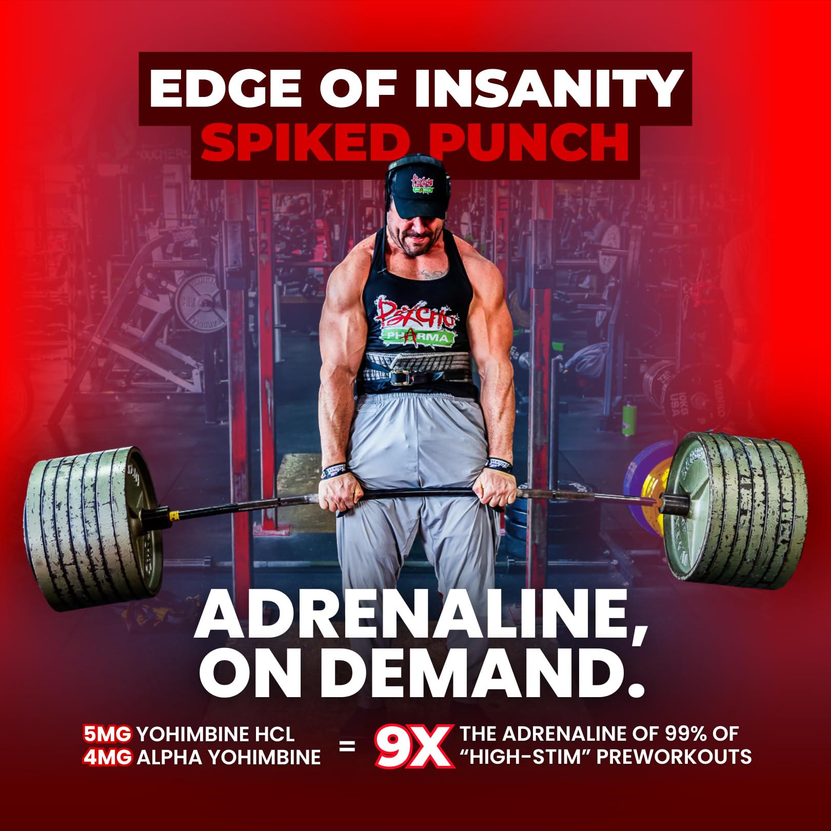 Psycho Pharma Edge of Insanity High-Stim Pre-Workout Powder – Intense Energy, Focus, Strength and Muscle Pumps – Advanced Pre Workout Supplement (Spiked Punch) — Amazon image 3