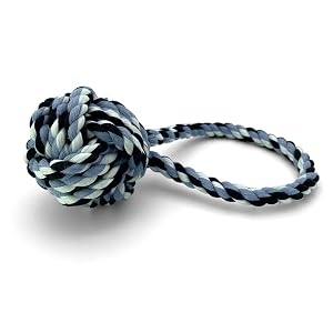 Cuties PetBox Weaved Rope Ball Toy for Toss Fetch Chew and Tug-O-War 3 4 Diameter Ball for Medium