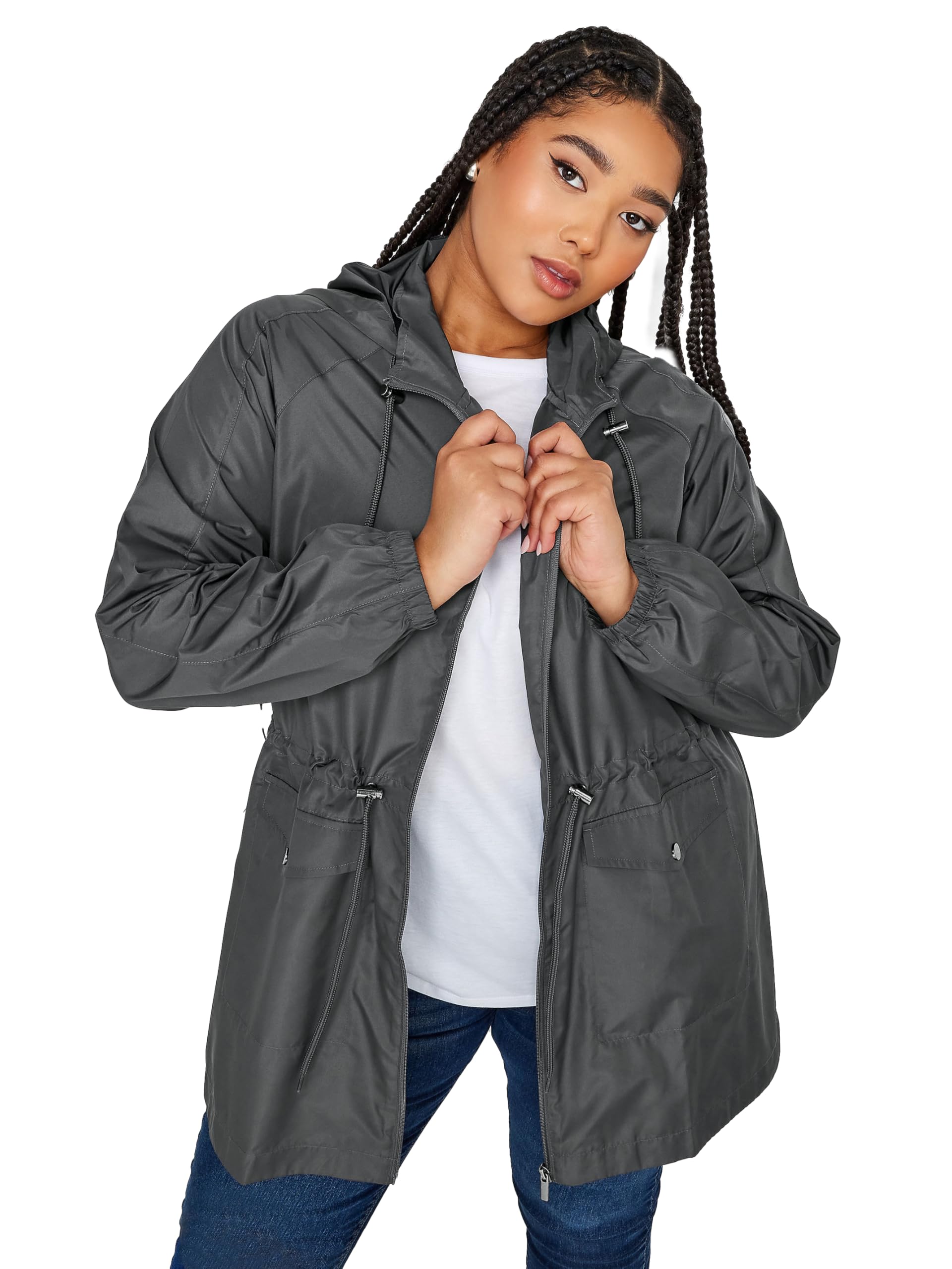 Yours Women's Grey Lightweight Parka Jacket In | : 26/28