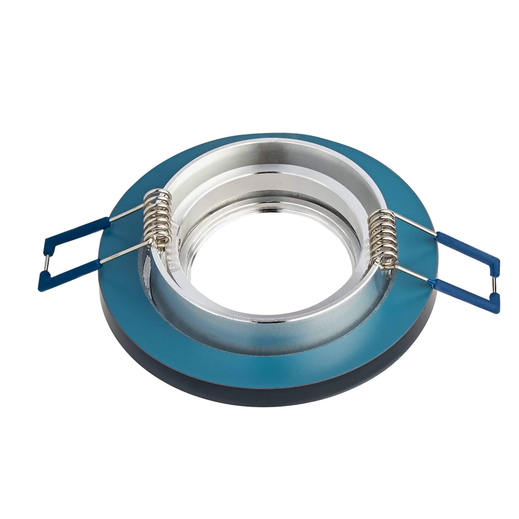 12x LED Einbaustrahler Set Glas rund - schwarz 7,5 Watt dimmbar warmweiß 230V - GU10 Einbau-spot schwenkbar flach als Deckenleuchte Decken-Strahler - Einbauleuchte 75-80mm Bohrloch