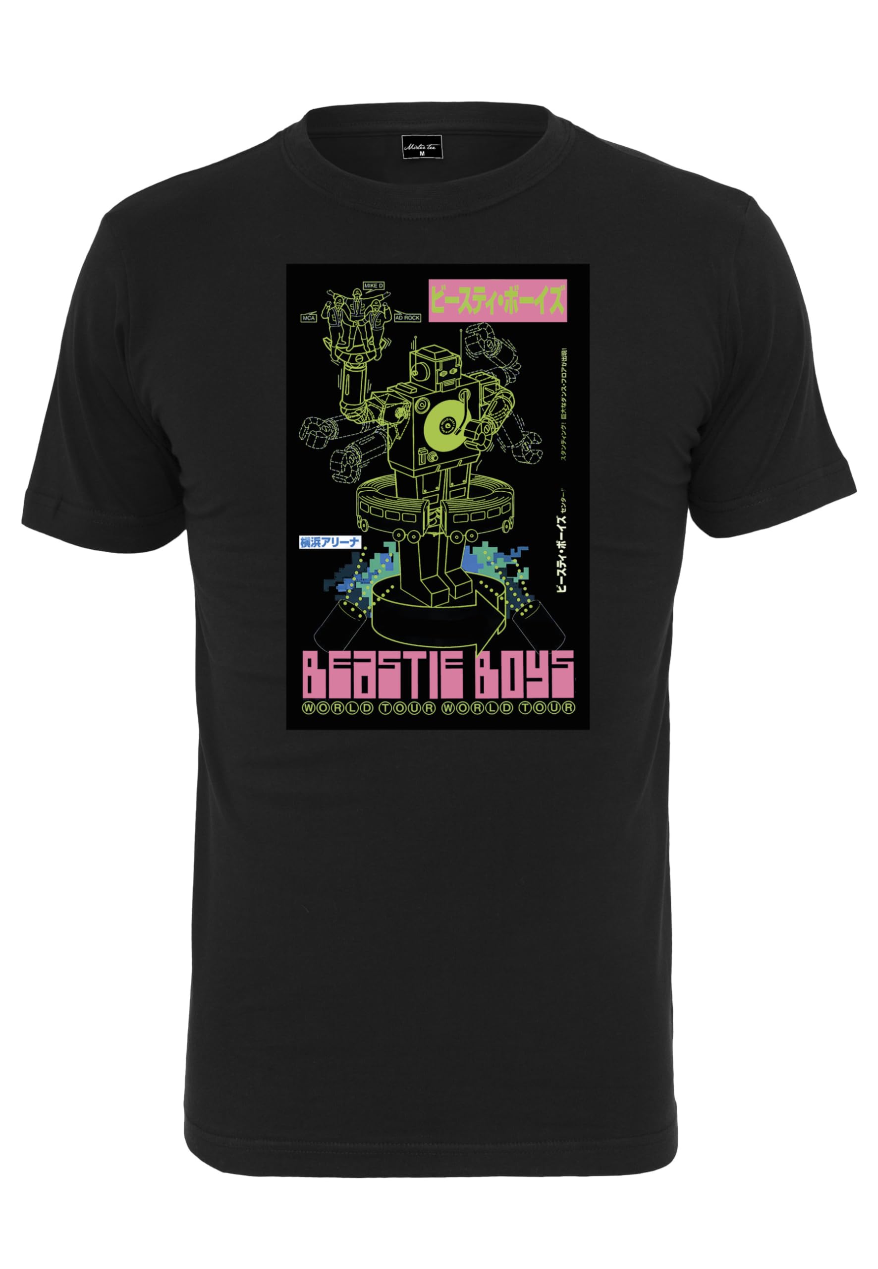 Mister Tee Unisex Beastie Boys Robot Tee, Black, S