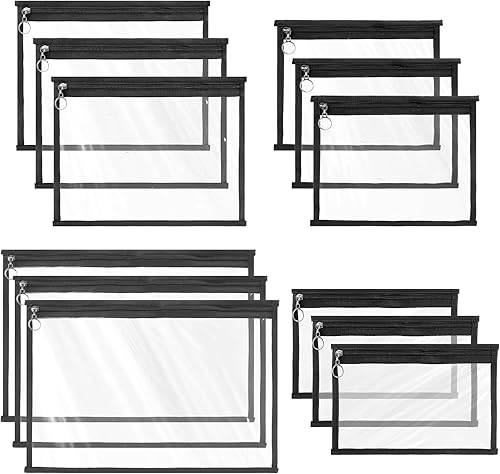 Bolsas transparentes con cremallera, bolsa impermeable de PVC, portátil, duradera, multiusos, bolsa organizadora transparente para cosméticos,