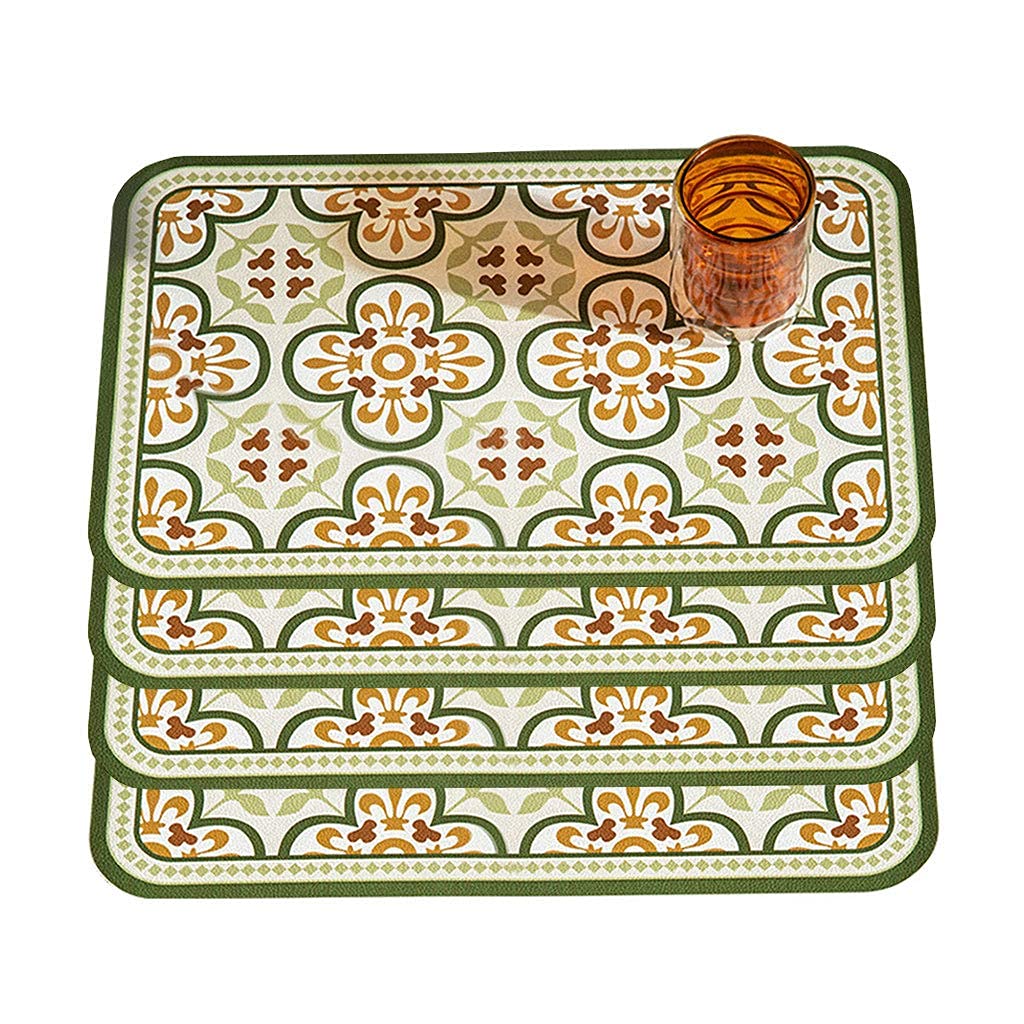 Sets de table de cuisine rectangulaires pour repas de famille sans taches