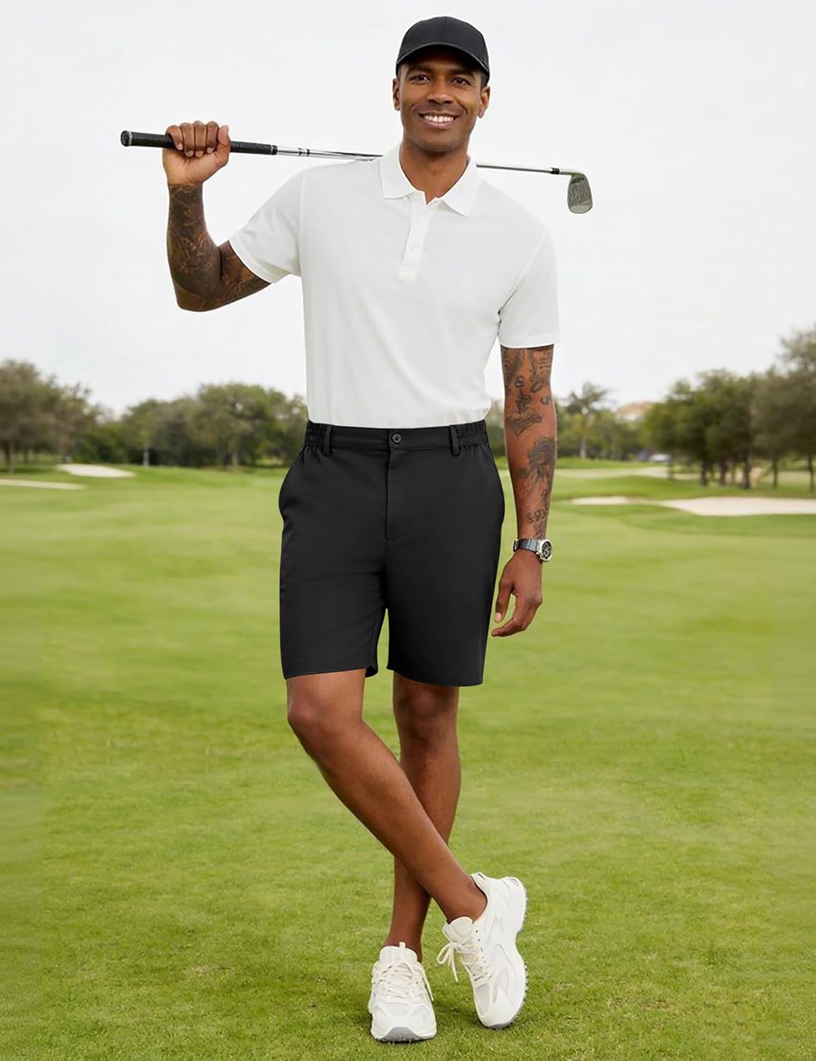 Lzzidou Mens 7" Dress Golf Shorts, Stretch Lightweight & Quick Dry, Casual Short with Pockets for Work & Business - Image 3