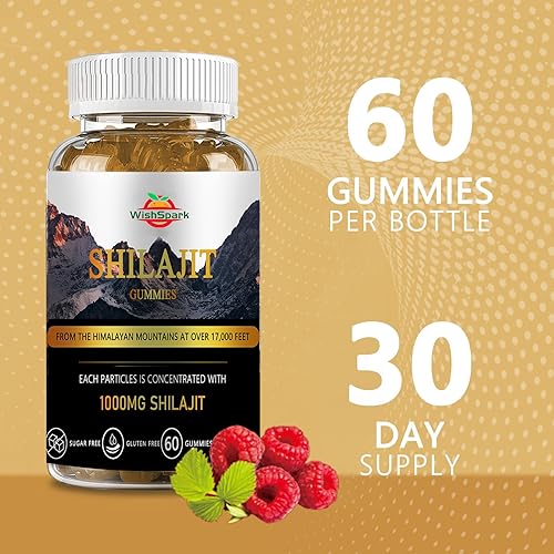Miniatura 3 de Shilajit para hombres y mujeres Gomitas puras del Himalaya Shilajit de 1200 mg con Chaga, vitamina D3, pimienta negra y ácido fúlvico, 100%