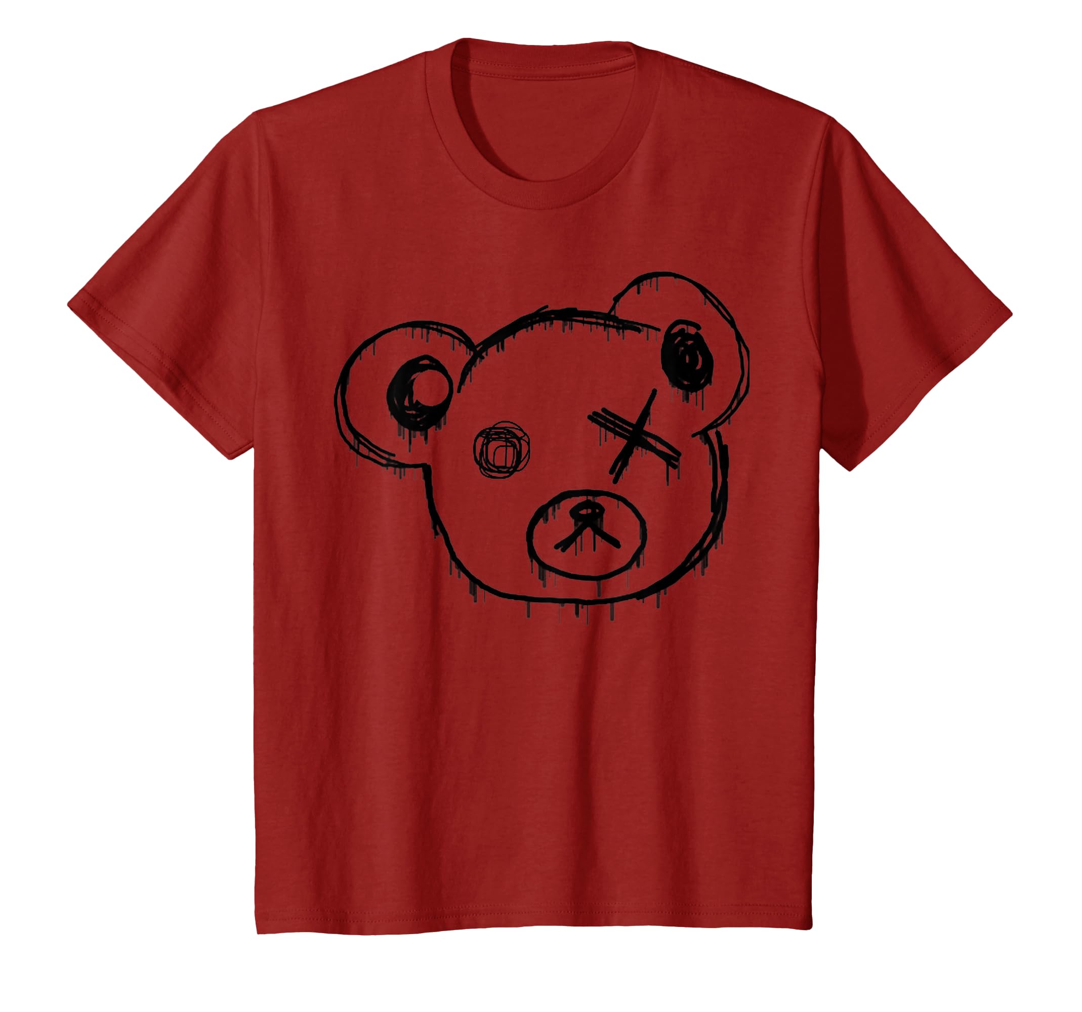 T-shirt rossa e bianca in puro cotone a maniche corte con stampa logo e orsetto | Pellizzari
